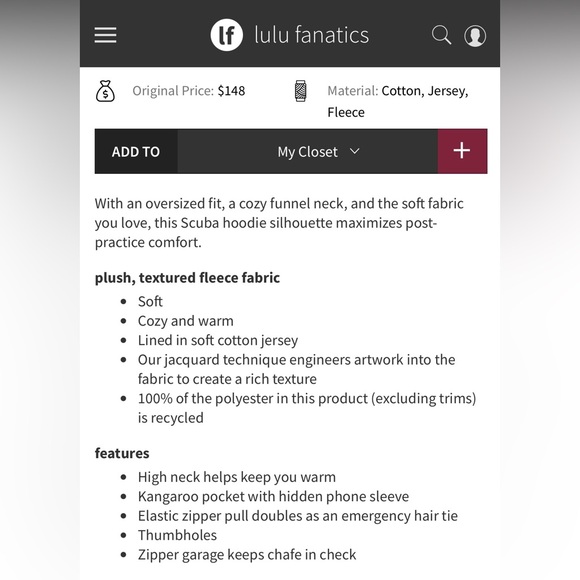 NWT Lululemon Oversized Cropped Half-Zip Fleece Hooded Scuba XS/S Smoked Spruce - Picture 12 of 12